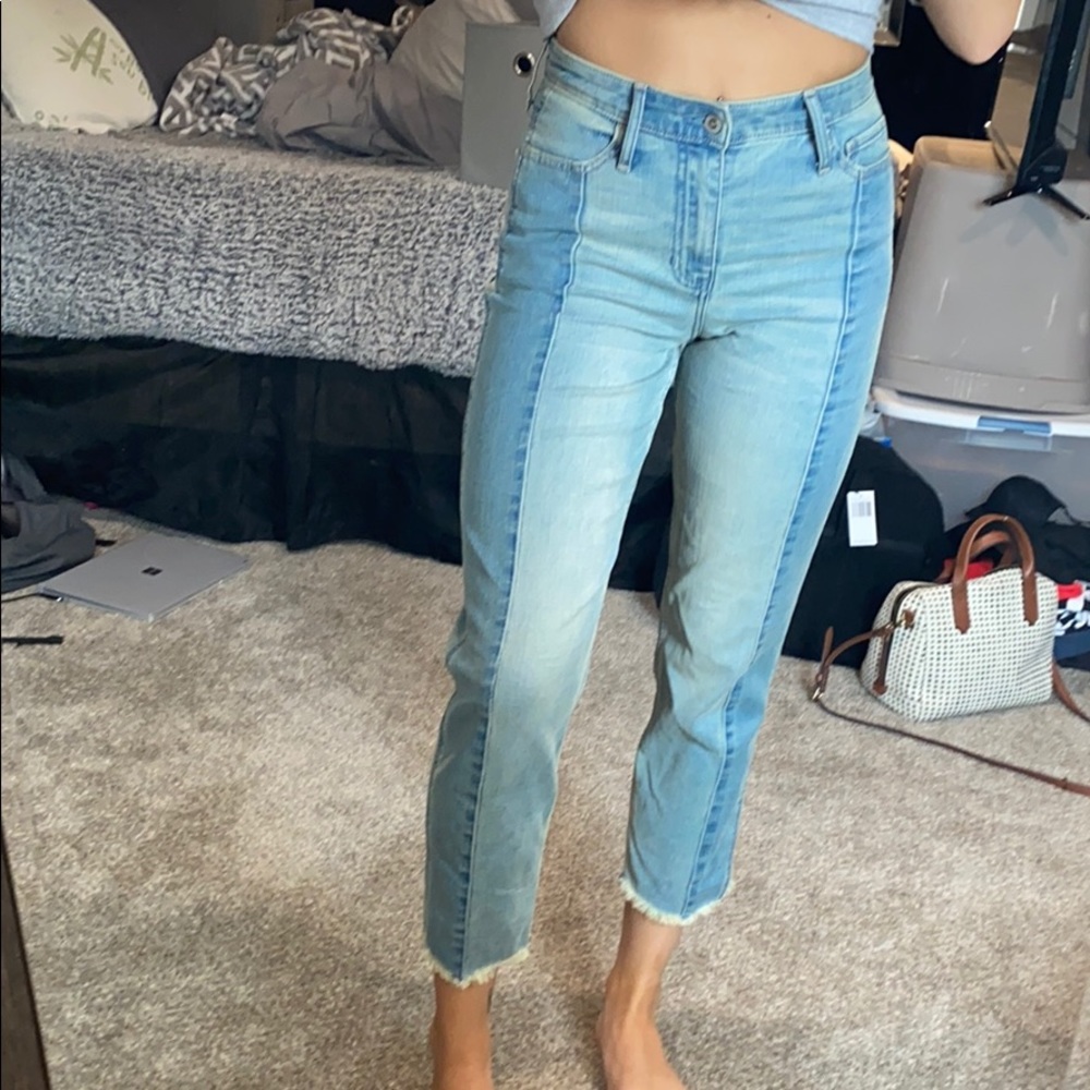 Hollister boyfriend crop jeans two tone